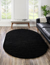 Plush Oasis Collection Area Rug - Serenity (Jet Black) Oval Jet Black  lifestyle 0