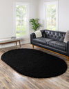 Plush Oasis Collection Area Rug - Serenity (Jet Black) Oval Jet Black  lifestyle 6