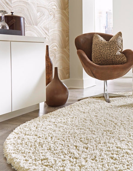 Plush Oasis Collection Area Rug - Serenity (Pure Ivory)