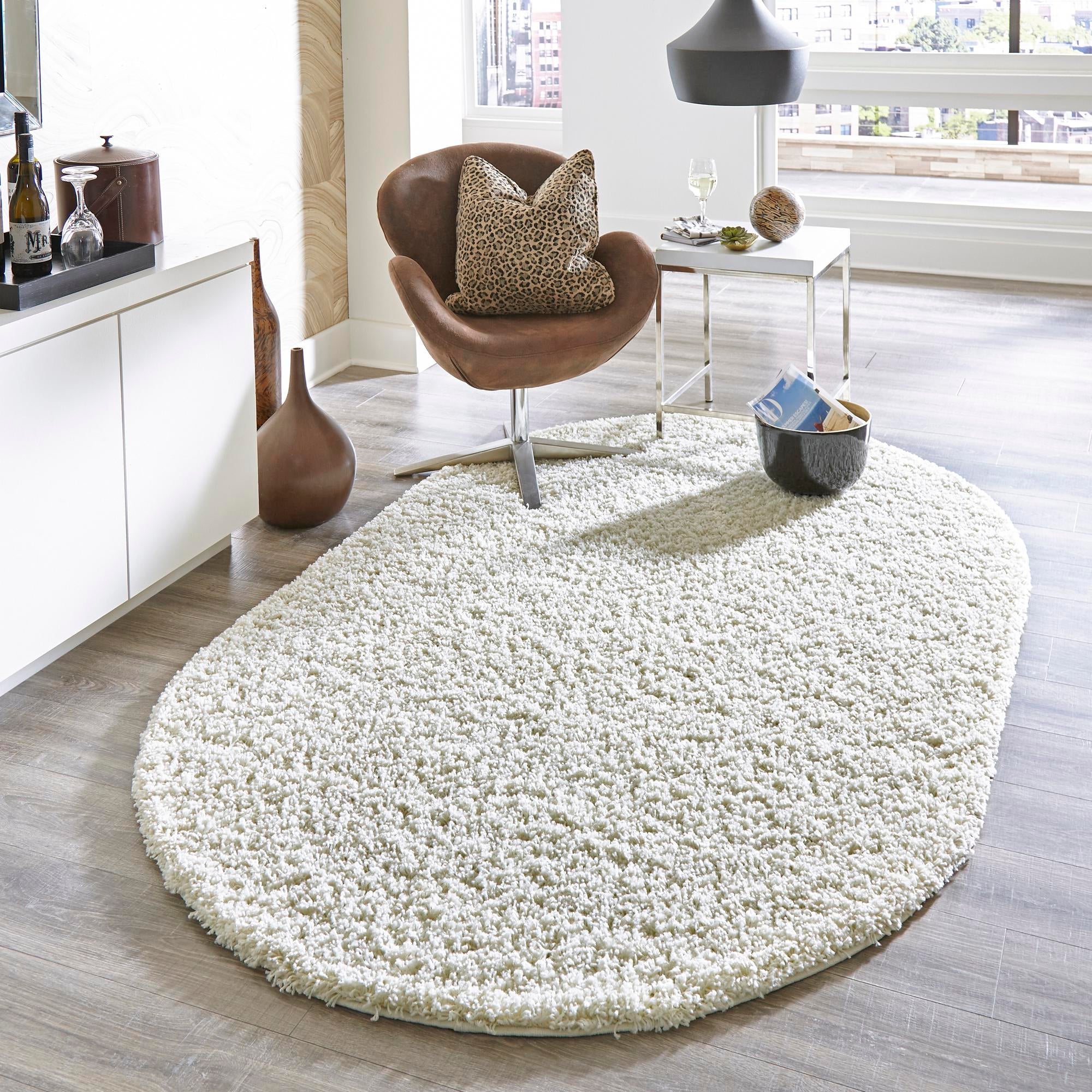 Plush Oasis Collection Area Rug - Serenity (Pure Ivory)