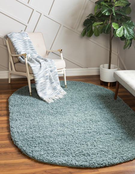 Plush Oasis Collection Area Rug - Serenity (Light Slate Blue)