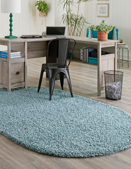 Plush Oasis Collection Area Rug - Serenity (Light Slate Blue)