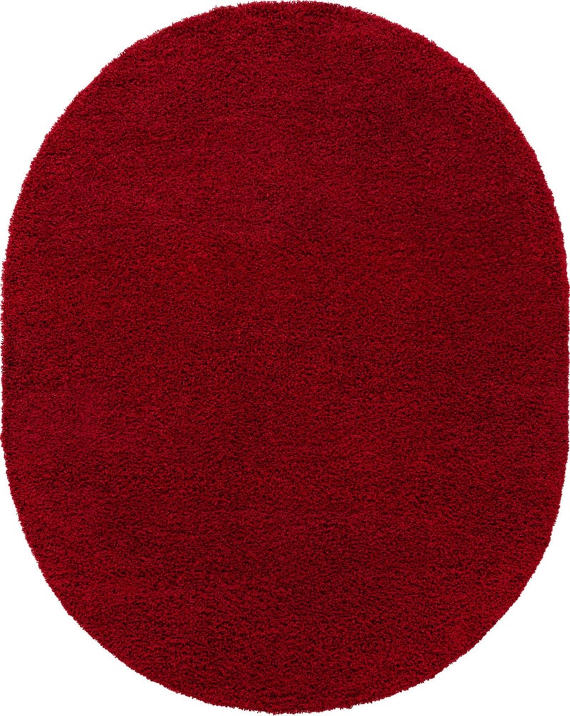 Plush Oasis Collection Area Rug - Serenity (Cherry Red) Oval Cherry Red Main