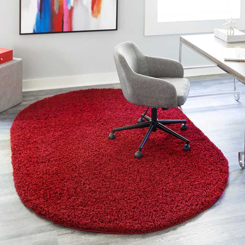 Plush Oasis Collection Area Rug - Serenity (Cherry Red) Oval Cherry Red  lifestyle 46