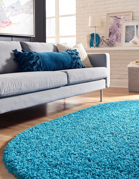 Plush Oasis Collection Area Rug - Serenity (Turquoise)