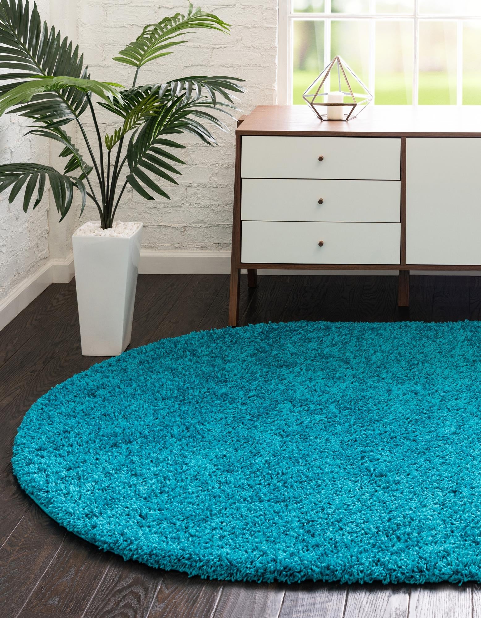 Plush Oasis Collection Area Rug - Serenity (Turquoise)