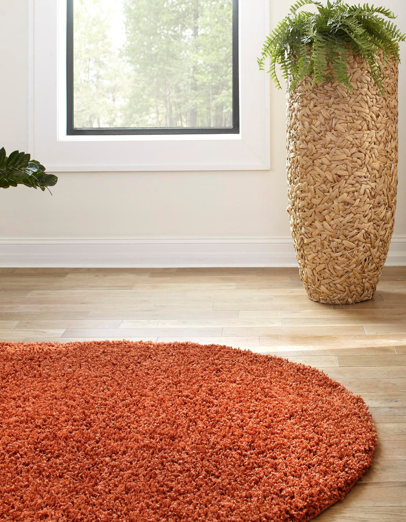 Plush Oasis Collection Area Rug - Serenity (Terracotta) Oval Terracotta  lifestyle 7