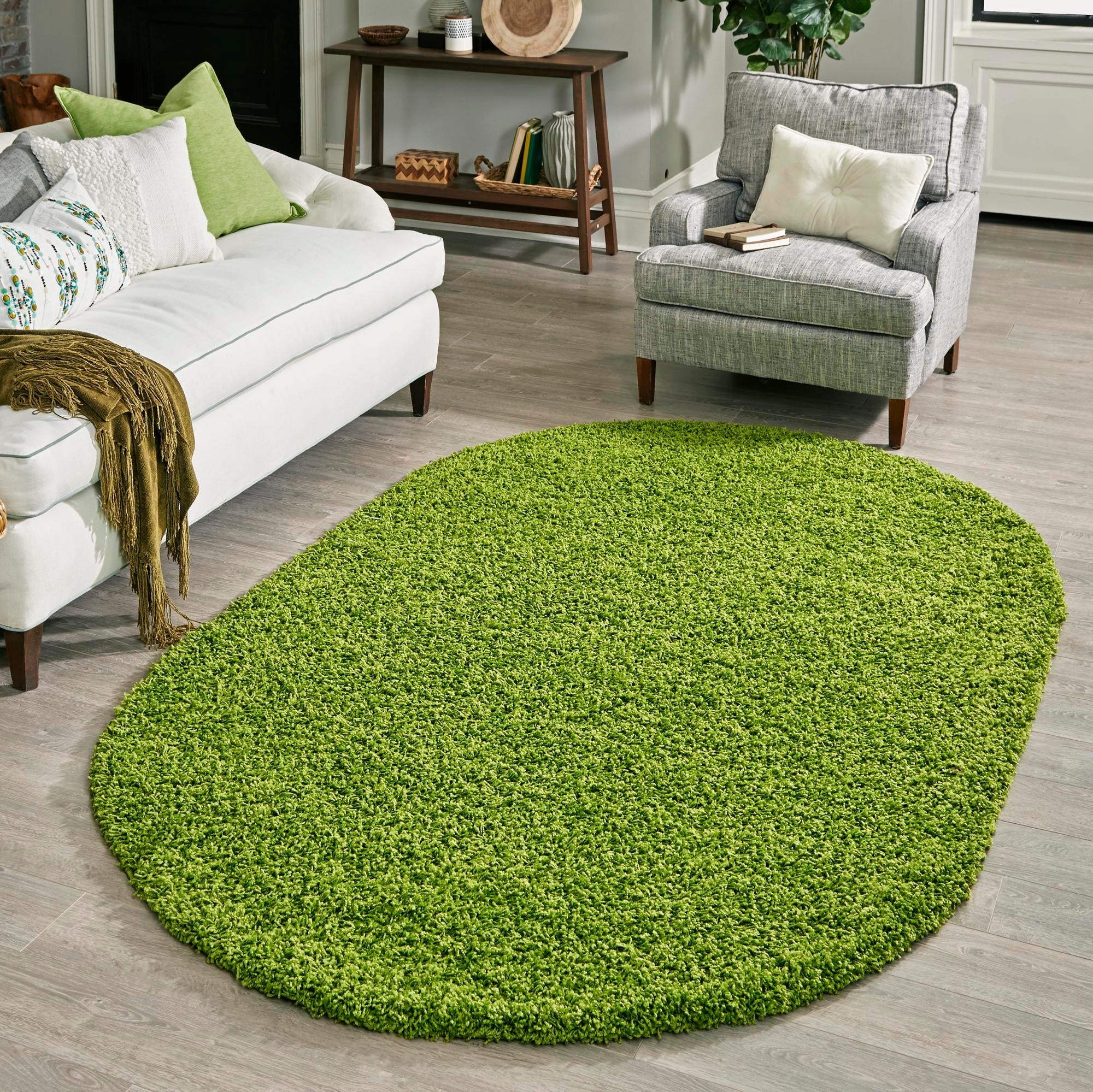 Plush Oasis Collection Area Rug - Serenity (Grass Green)