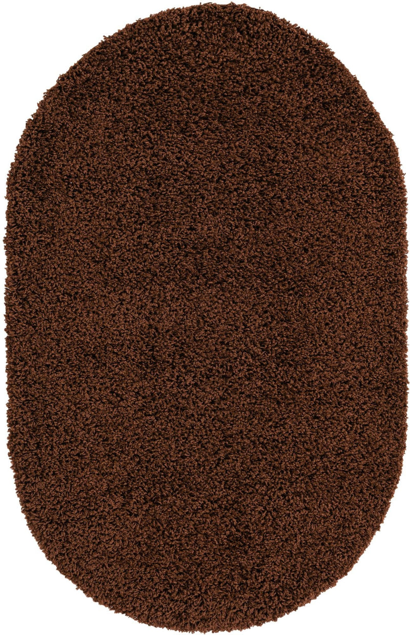 Plush Oasis Collection Area Rug - Serenity (Chocolate Brown) Oval Chocolate Brown Main