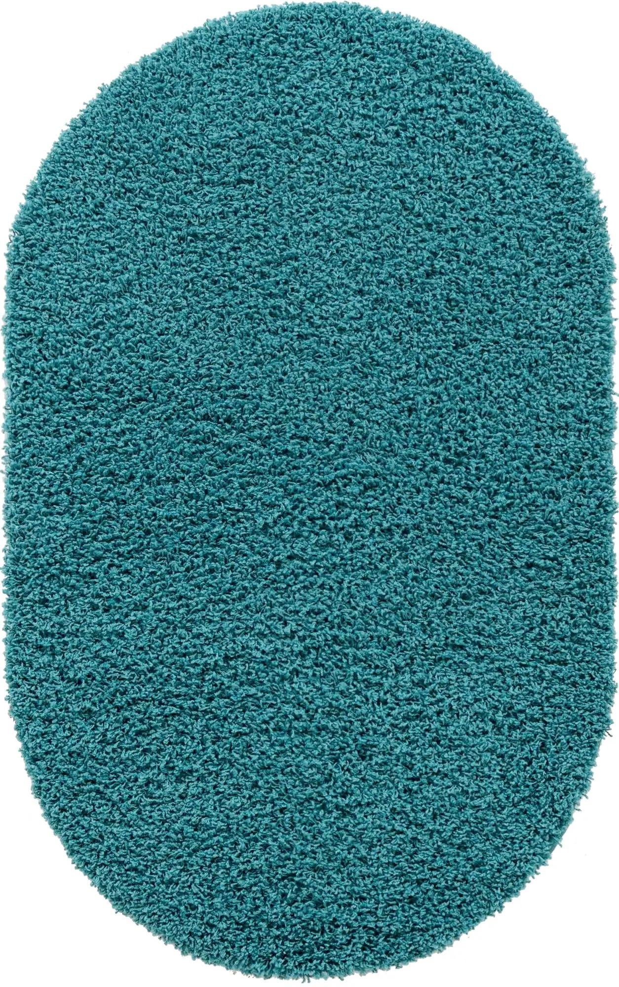 Plush Oasis Collection Area Rug - Serenity (Deep Aqua Blue)