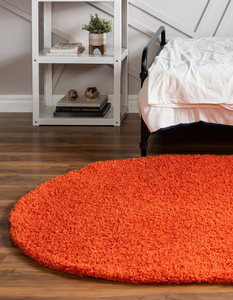 Plush Oasis Collection Area Rug - Serenity (Tiger Orange) Oval Tiger Orange  lifestyle 7