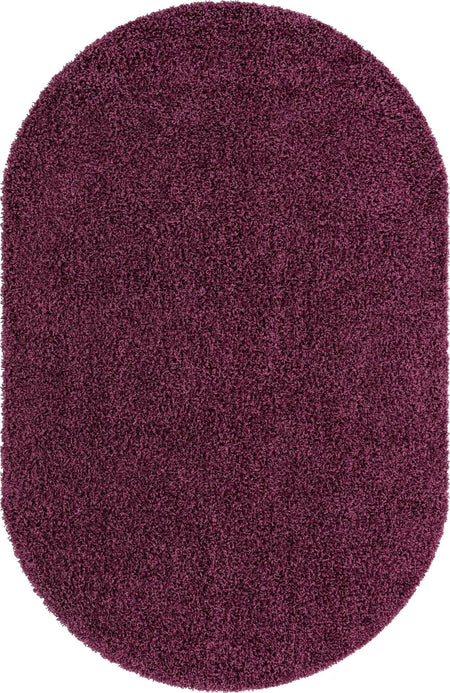 Plush Oasis Collection Area Rug - Serenity (Eggplant Purple)