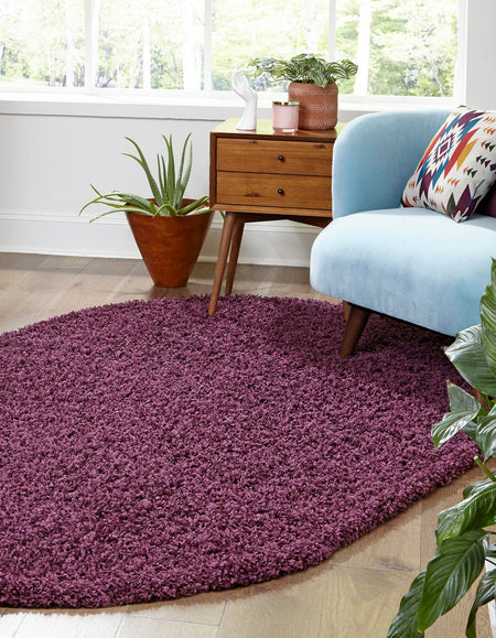 Plush Oasis Collection Area Rug - Serenity (Eggplant Purple)