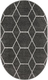 Lattice Garden Collection Area Rug - Arborville (Dark Gray) Oval Dark Gray Main