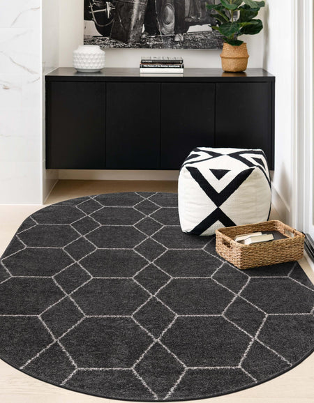 Trellis Mosaic Collection Area Rug - Arborville (Dark Gray)