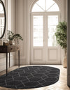 Lattice Garden Collection Area Rug - Arborville (Dark Gray) Oval Dark Gray  lifestyle 7