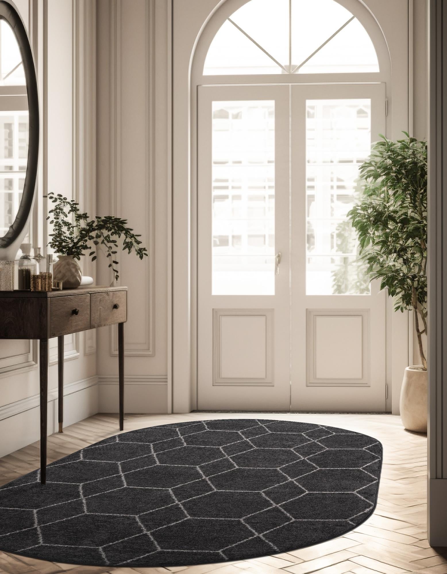 Trellis Mosaic Collection Area Rug - Arborville (Dark Gray)