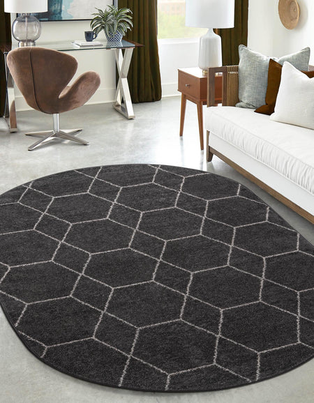 Trellis Mosaic Collection Area Rug - Arborville (Dark Gray)