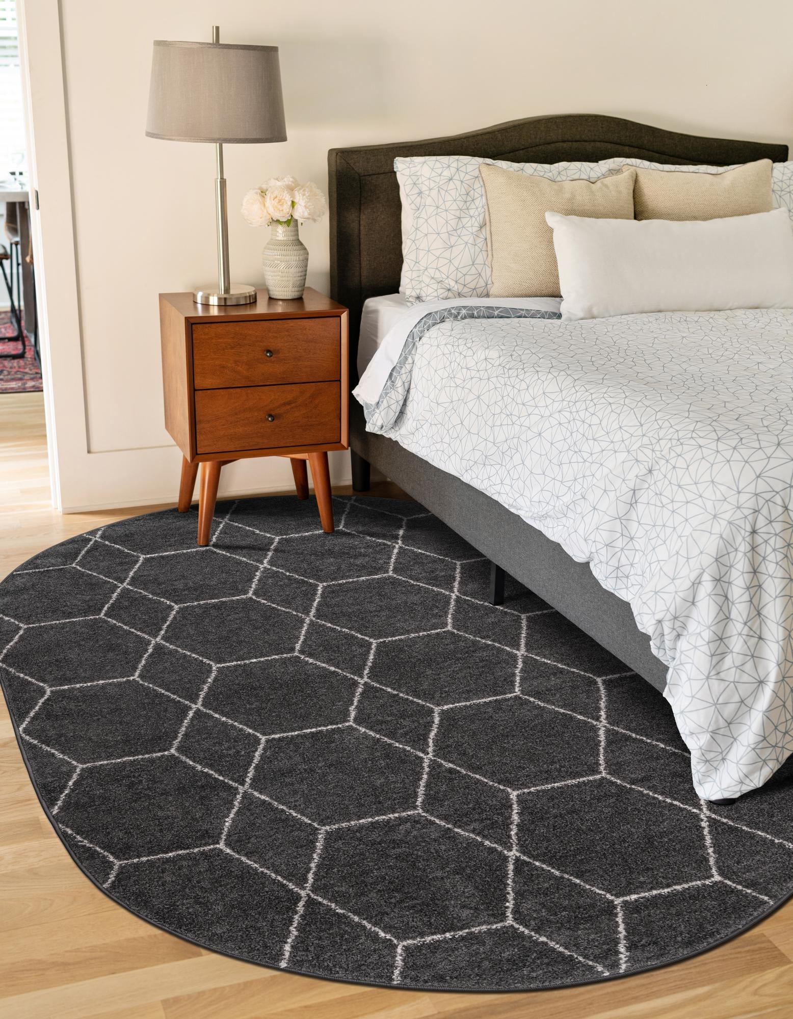 Trellis Mosaic Collection Area Rug - Arborville (Dark Gray)