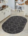 Lattice Garden Collection Area Rug - Arborville (Dark Gray) Oval Dark Gray  lifestyle 23