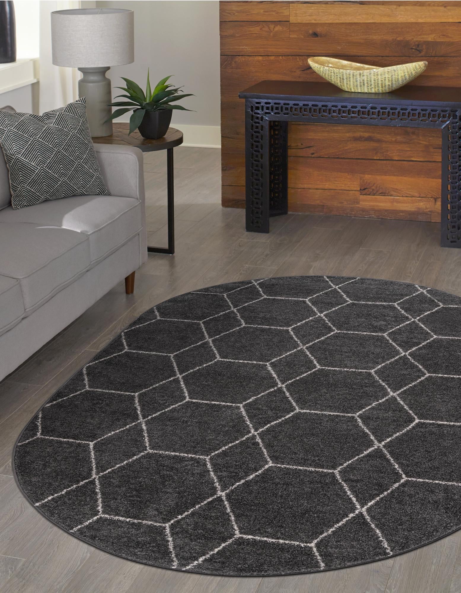 Trellis Mosaic Collection Area Rug - Arborville (Dark Gray)