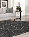 Lattice Garden Collection Area Rug - Arborville (Dark Gray) Oval Dark Gray  lifestyle 31