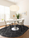 Lattice Garden Collection Area Rug - Arborville (Dark Gray) Oval Dark Gray  lifestyle 35