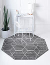 Lattice Garden Collection Area Rug - Arborville (Dark Gray) Octagon Dark Gray  lifestyle 0