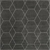 Lattice Garden Collection Area Rug - Arborville (Dark Gray) Square Dark Gray Main