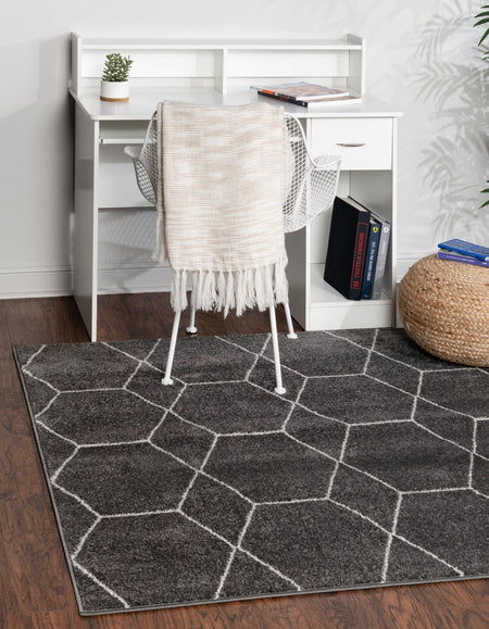 Trellis Mosaic Collection Area Rug - Arborville (Dark Gray)