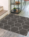 Lattice Garden Collection Area Rug - Arborville (Dark Gray) Square Dark Gray  lifestyle 37