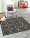 Lattice Garden Collection Area Rug - Arborville (Dark Gray) Square Dark Gray  lifestyle 38