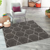 Lattice Garden Collection Area Rug - Arborville (Dark Gray) Square Dark Gray  lifestyle 41