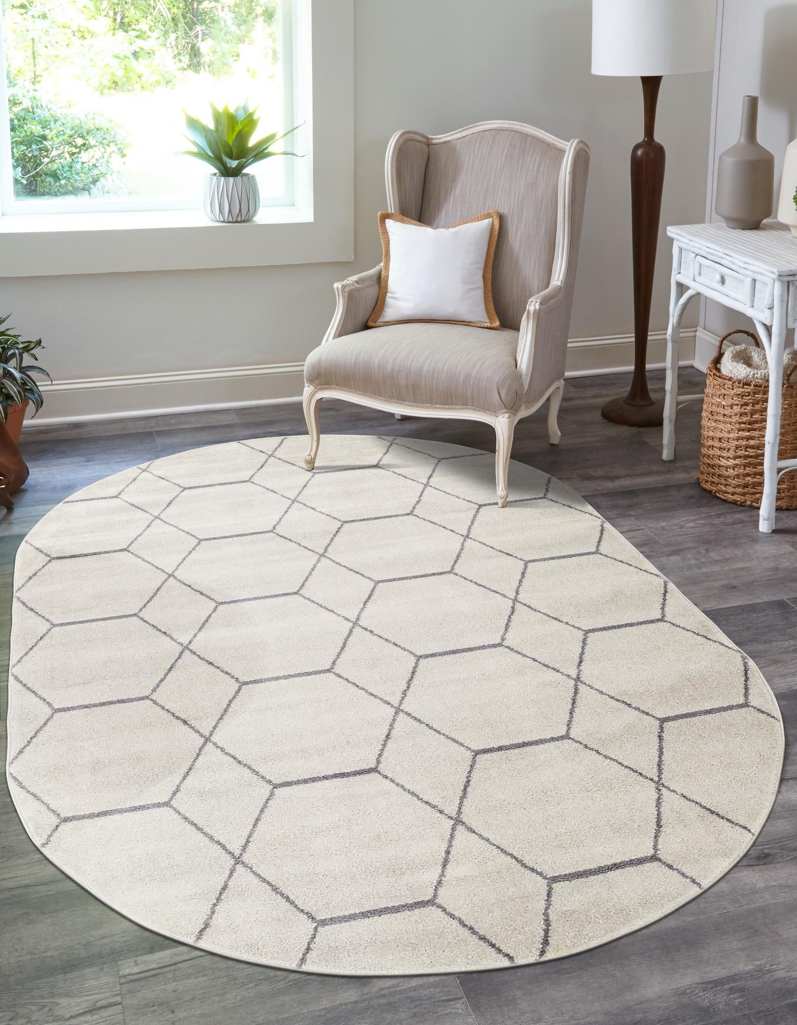 Trellis Mosaic Collection Area Rug - Arborville (Ivory)