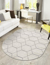 Lattice Garden Collection Area Rug - Arborville (Ivory) Oval Ivory  lifestyle 7