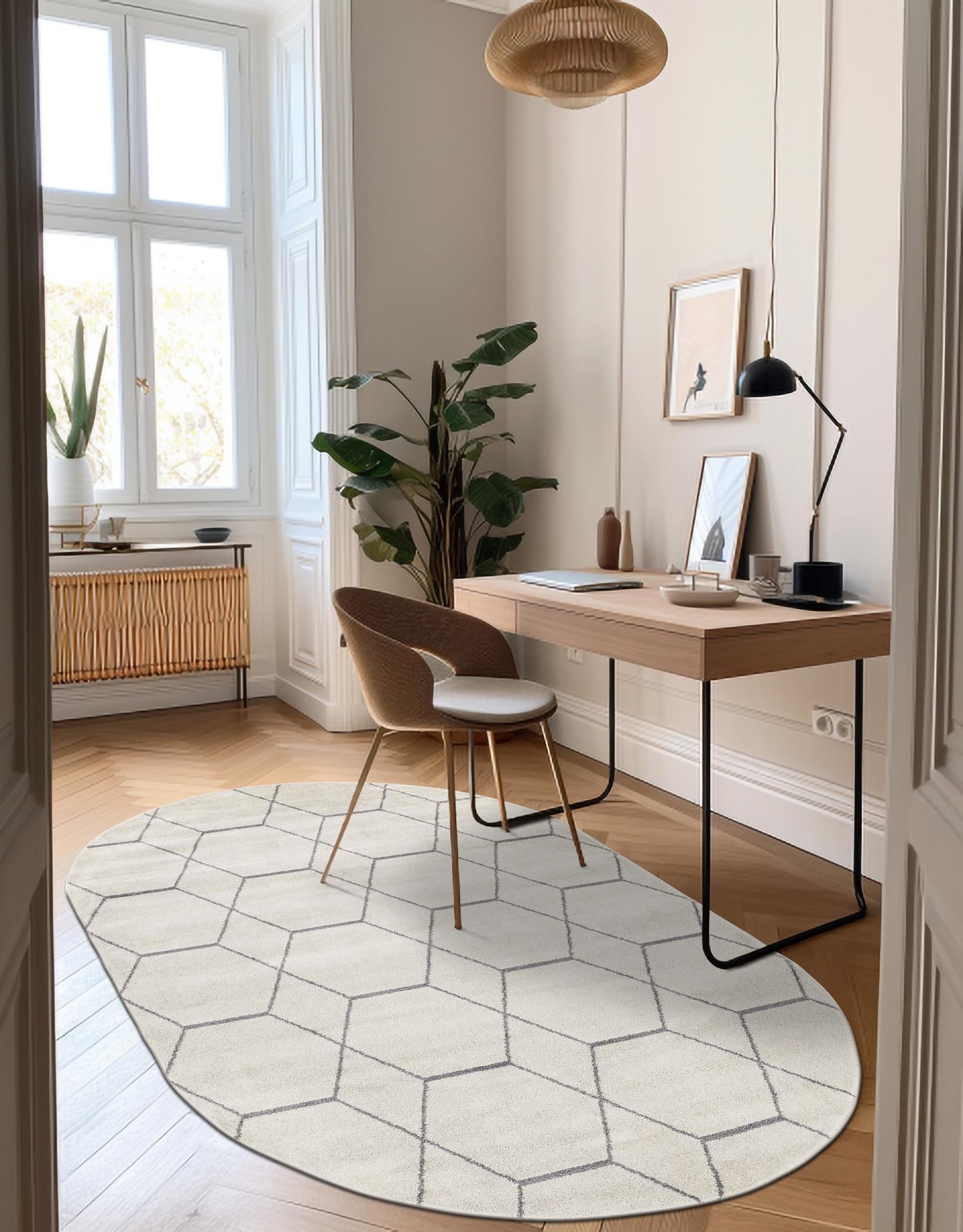 Trellis Mosaic Collection Area Rug - Arborville (Ivory)