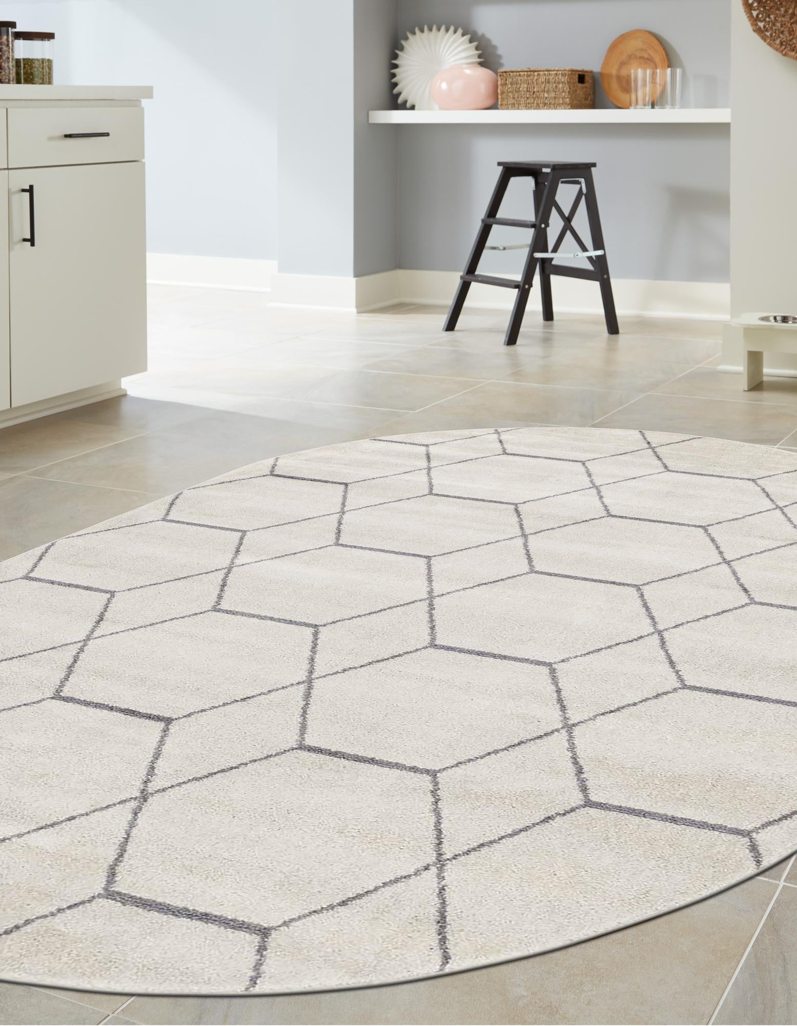 Trellis Mosaic Collection Area Rug - Arborville (Ivory)