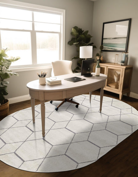 Trellis Mosaic Collection Area Rug - Arborville (Ivory)