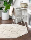 Lattice Garden Collection Area Rug - Arborville (Ivory) Octagon Ivory  lifestyle 3