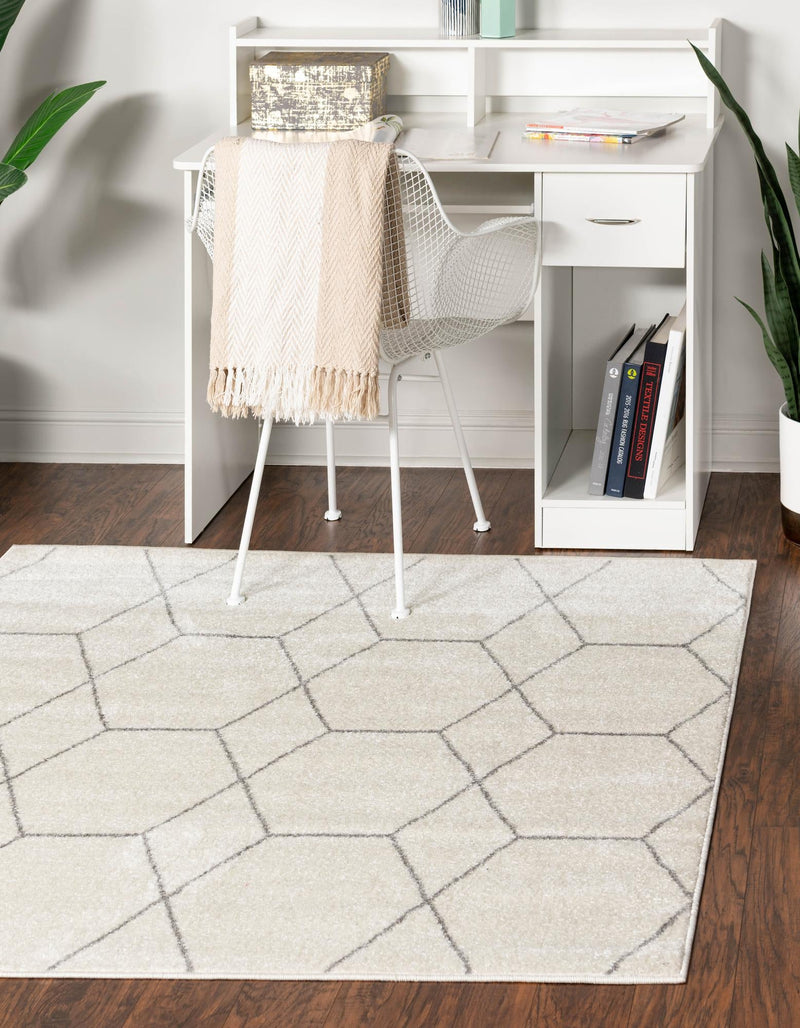 Lattice Garden Collection Area Rug - Arborville (Ivory) Square Ivory  lifestyle 0