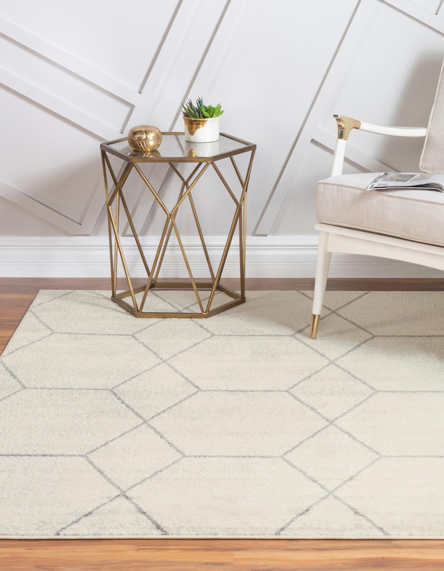 Trellis Mosaic Collection Area Rug - Arborville (Ivory)