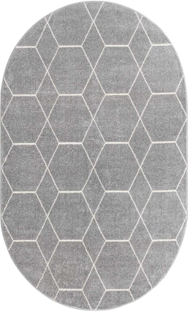 Lattice Garden Collection Area Rug - Arborville (Light Gray) Oval Light Gray Main