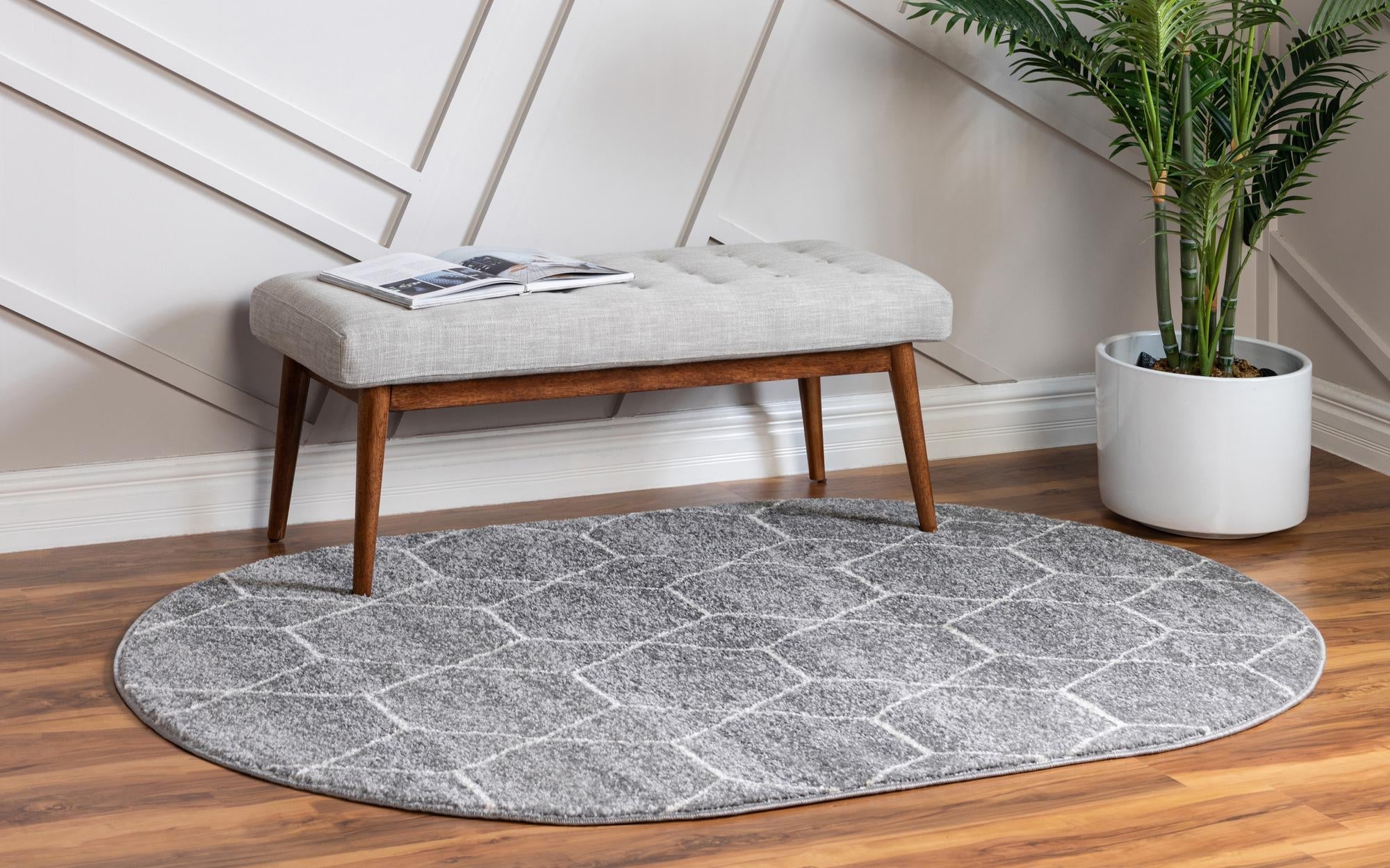 Trellis Mosaic Collection Area Rug - Arborville (Light Gray)