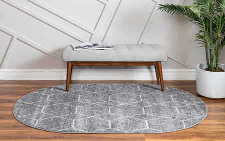 Trellis Mosaic Collection Area Rug - Arborville (Light Gray)