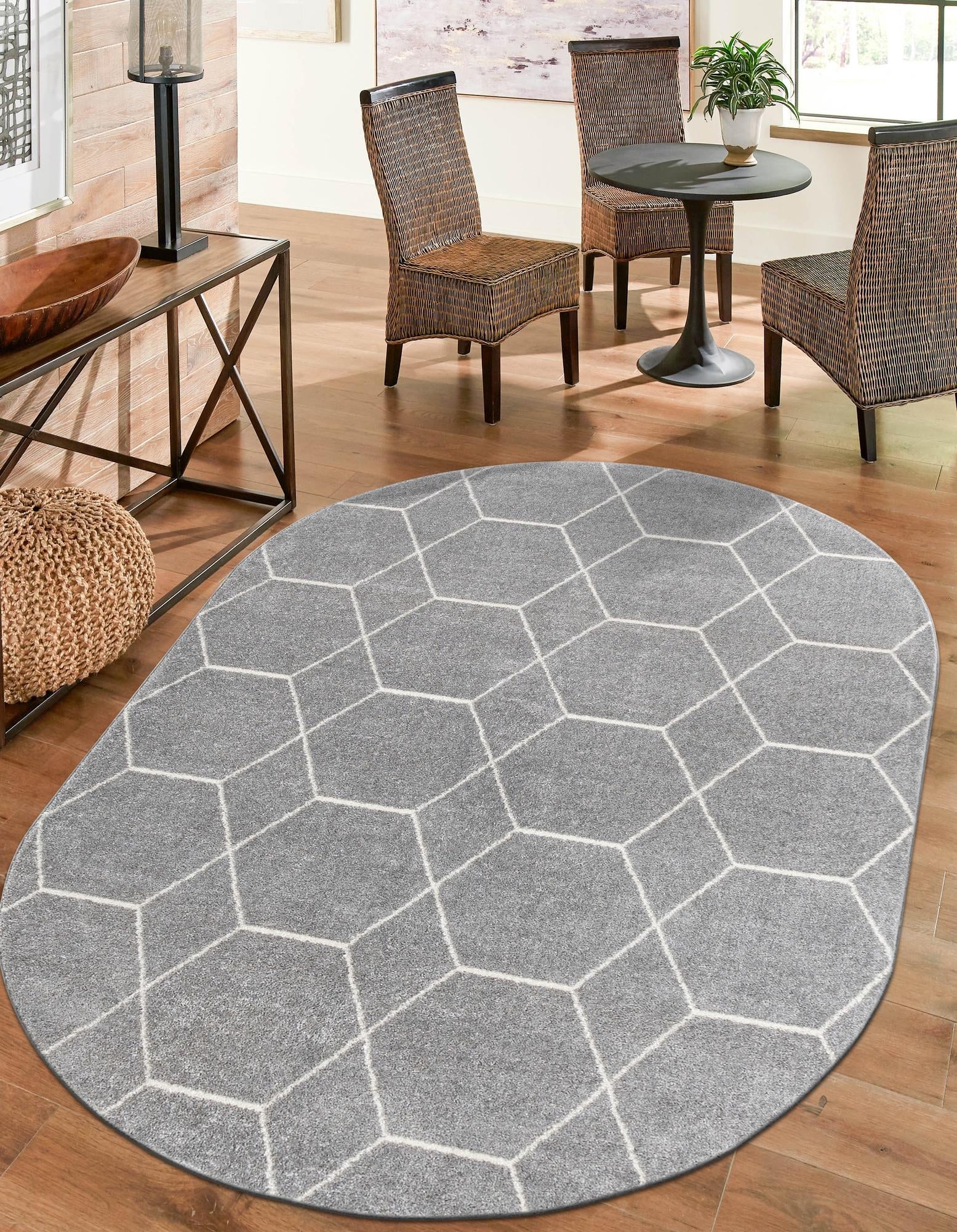 Trellis Mosaic Collection Area Rug - Arborville (Light Gray)