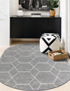 Lattice Garden Collection Area Rug - Arborville (Light Gray) Oval Light Gray  lifestyle 6