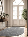 Lattice Garden Collection Area Rug - Arborville (Light Gray) Oval Light Gray  lifestyle 10