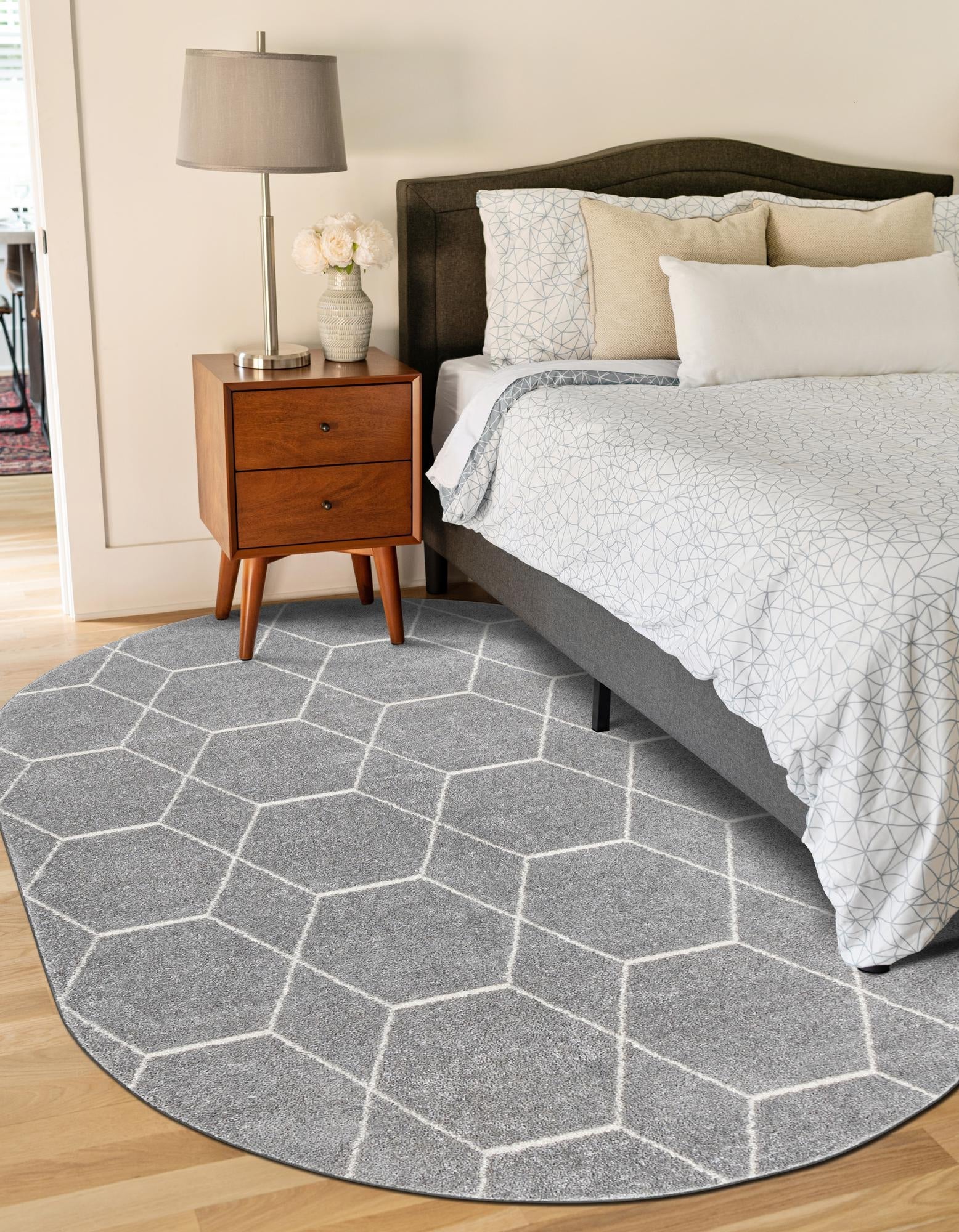 Trellis Mosaic Collection Area Rug - Arborville (Light Gray)