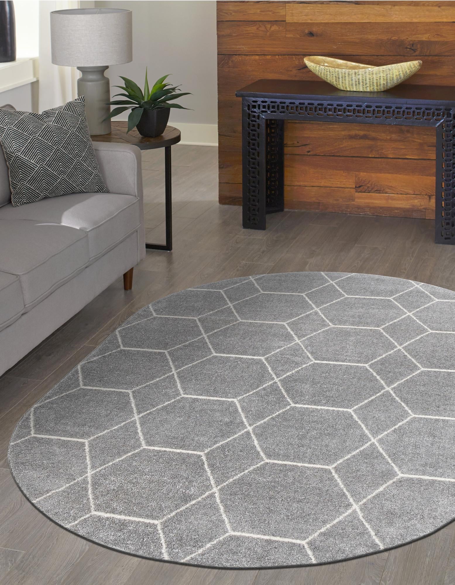 Trellis Mosaic Collection Area Rug - Arborville (Light Gray)