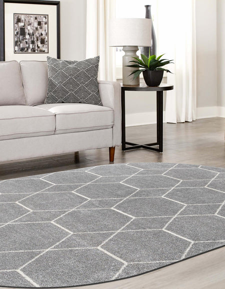 Trellis Mosaic Collection Area Rug - Arborville (Light Gray)